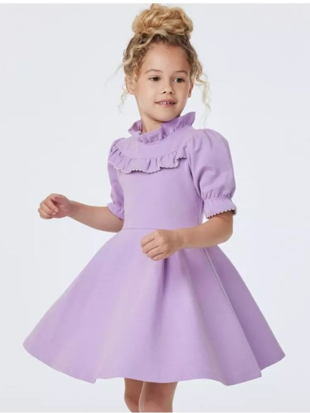 Janie and Jack The Plaza Ruffle Dress in Pixie Purple